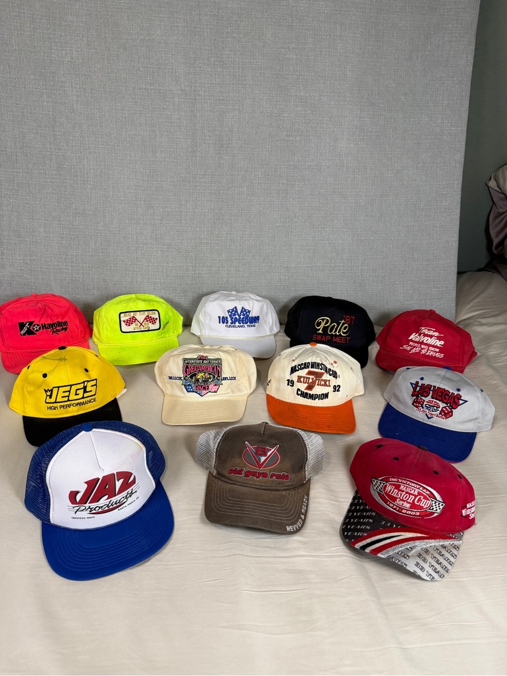 Lot of 30+ Vintage Racing Snapback Hats NASCAR Pennzoil Havoline Jegs Summit